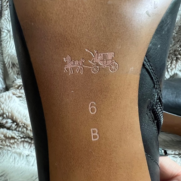 Coach Black Leather Stiletto Ankle Boots Shoes Size 6 - Picture 9 of 9